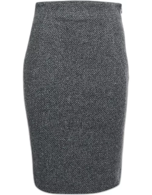 Balenciaga Grey Virgin Wool Pencil Skirt
