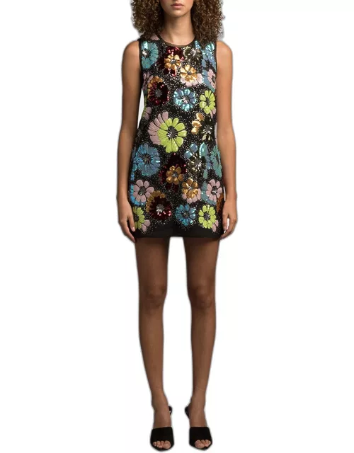 Night Shifter Sequin Floral Mini Dres