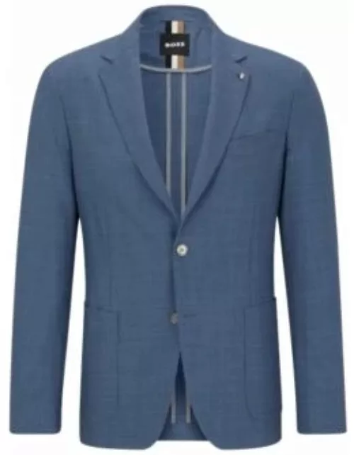 Slim-fit jacket in micro-patterned virgin wool- Light Blue Men's Sport Coat