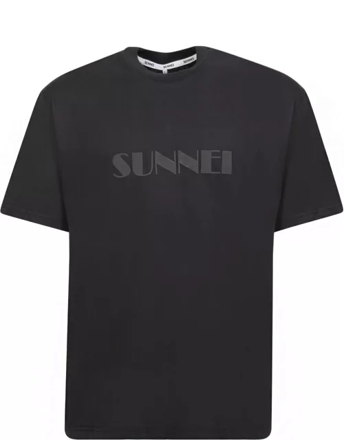 Sunnei Black Sprayed Logo T-shirt