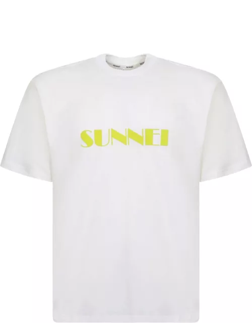 Sunnei Beige Sprayed Logo T-shirt