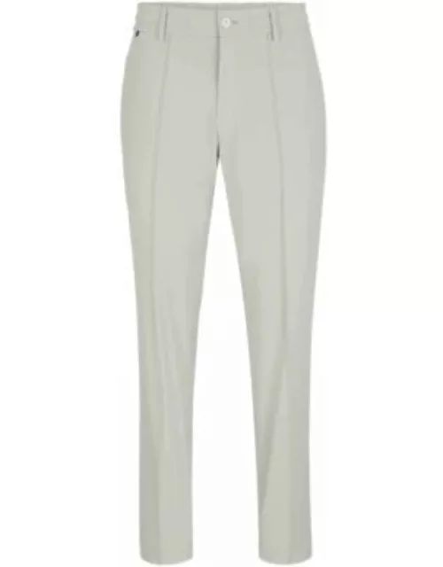 Slim-fit pants in performance-stretch water-repellent fabric- White Men's All Clothing
