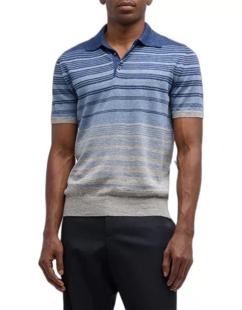 Men's Linen-Cotton Polo Sweater