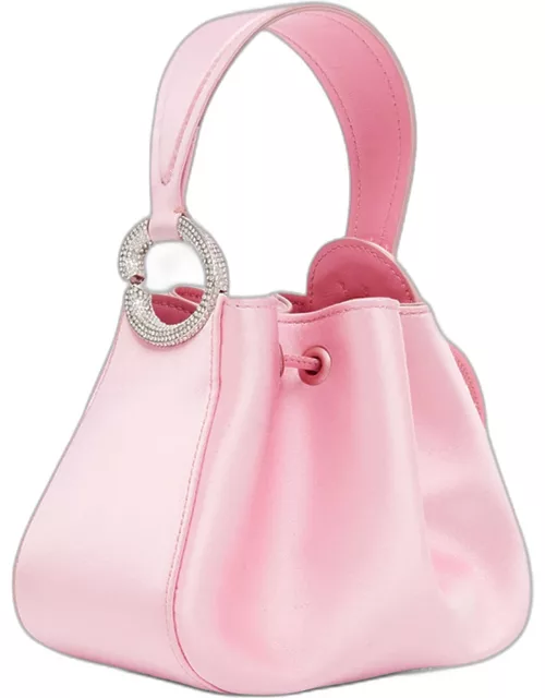 Nano O Embellished Satin Top-Handle Bag