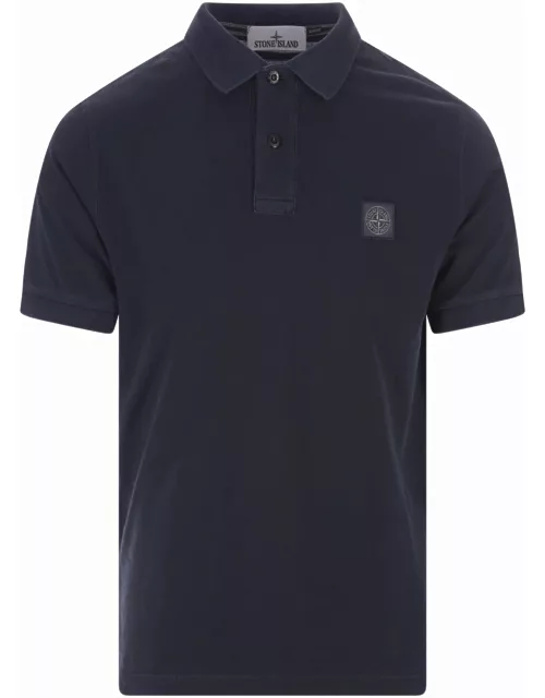 Stone Island Navy Blue Pigment Dyed Slim Fit Polo Shirt