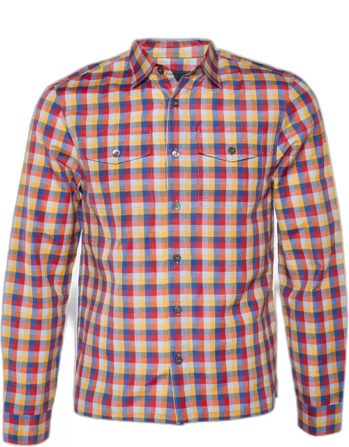 Prada Multicolor Plaided Twill Button Front Shirt