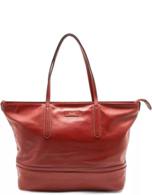 Bally Rust Leather Shopper Tote