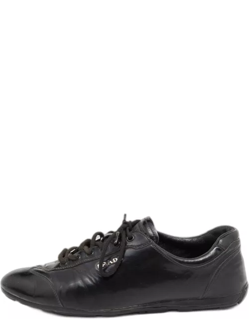 Prada Sports Black Patent Leather Low Top Sneaker