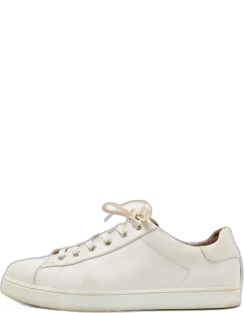 Gianvito Rossi White Leather Low Top Sneaker