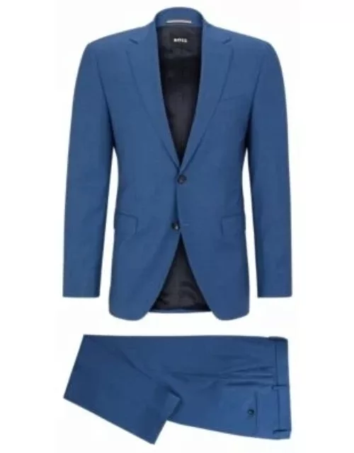 Regular-fit suit in virgin wool with full lining- Light Blue Men's Business Suit