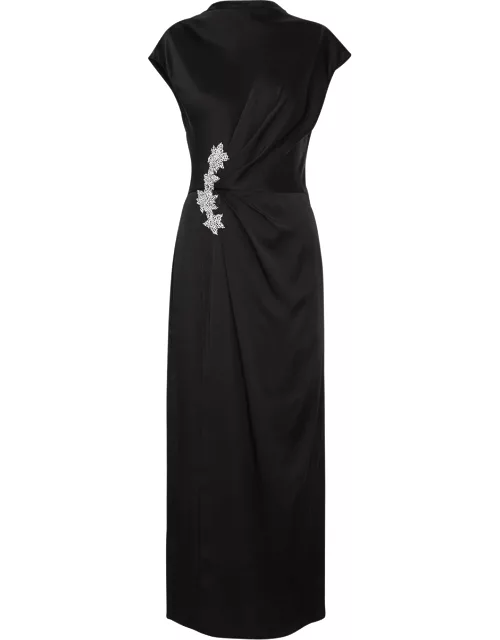Christopher Kane Crystal-embellished Satin Midi Dress - Black