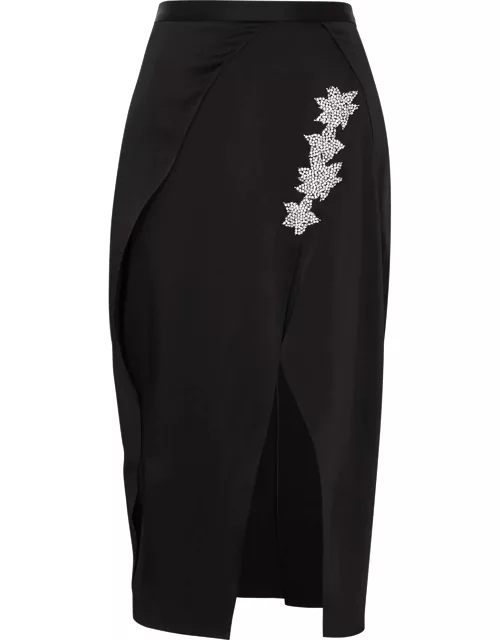 Christopher Kane Crystal-embellished Satin Midi Skirt - Black