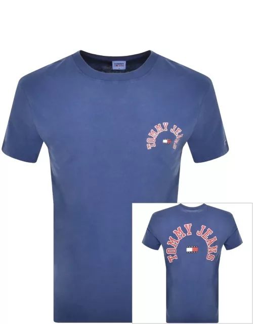 Tommy Jeans Classic Curved TJ College T Shirt Blue