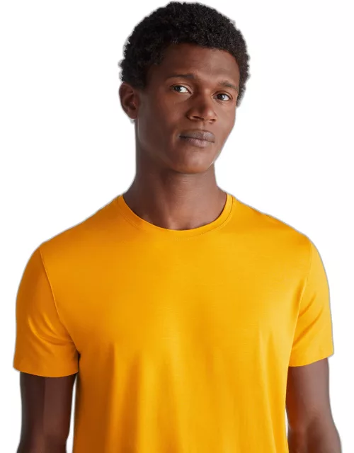Derek Rose Men's T-Shirt Basel Micro Modal Stretch Saffron
