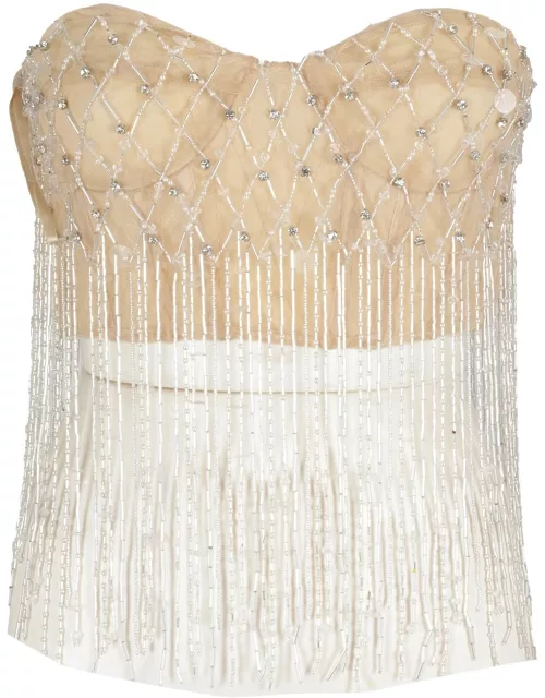 Des Phemmes Fully Embroidered Tulle Top