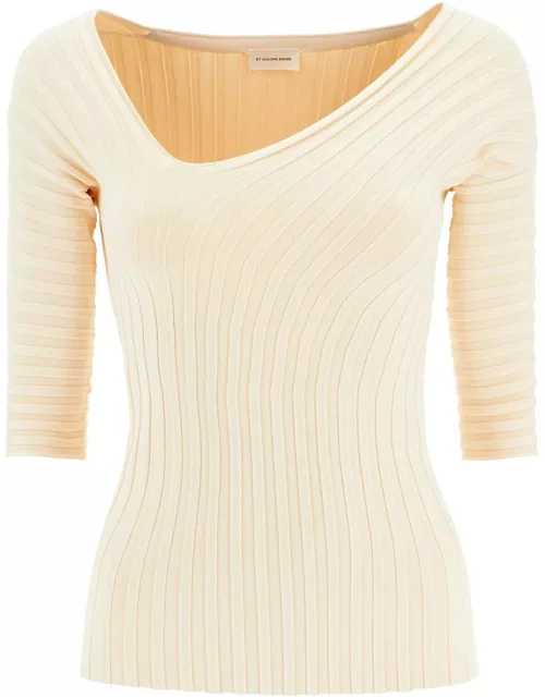 By Malene Birger ivena Ribbed Top With Asymmetrical Neckline