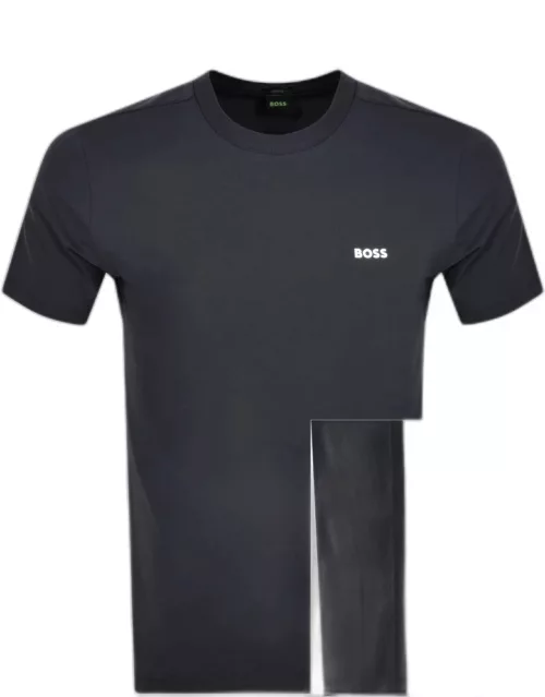 BOSS Logo Tape T Shirt Navy