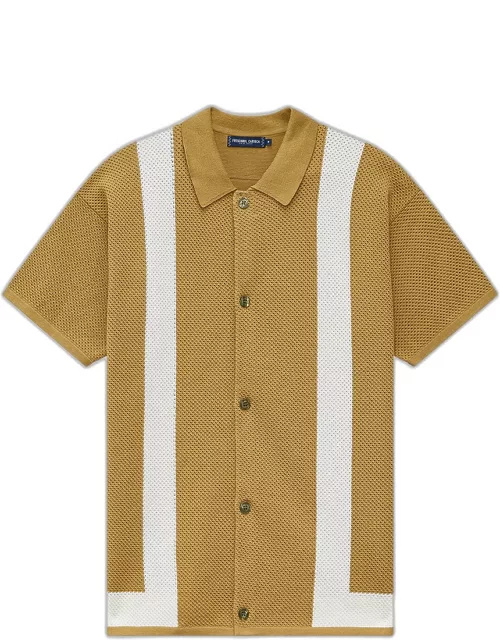 Barretos Stripe Knit Cardigan Gold