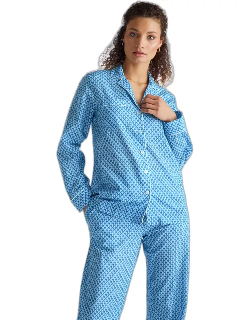 Derek Rose Women's Pyjamas Ledbury 65 Cotton Batiste Blue