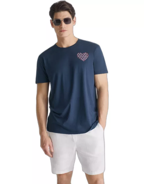 Derek Rose Men's T-Shirt Ripley 15 Pima Cotton Navy