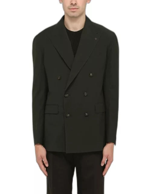 Green double-breasted jacket in woo