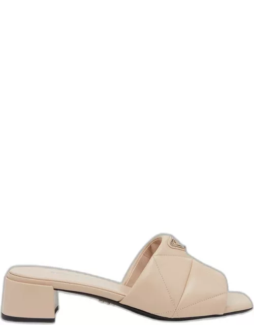 Quilted Leather Slide Sandal