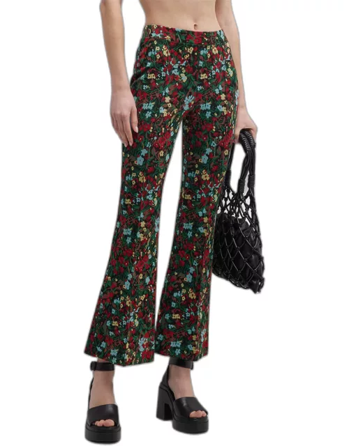 Floral Pull-On Cropped Flare Pant