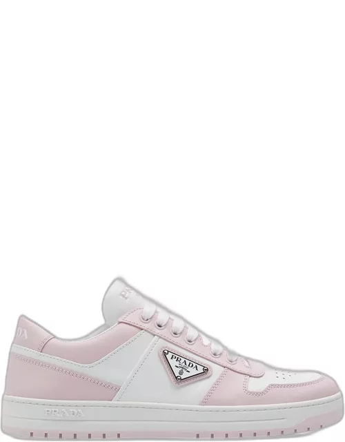 Bicolor Leather Low-Top Court Sneaker