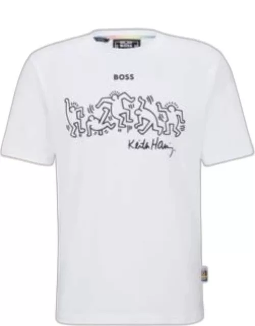 BOSS x Keith Haring gender-neutral T-shirt with special logo artwork- White Women's T-Shirt