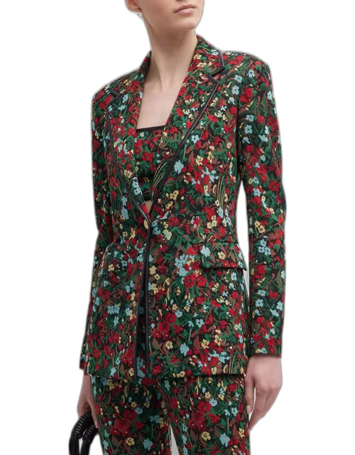 Floral Single-Breasted Blazer
