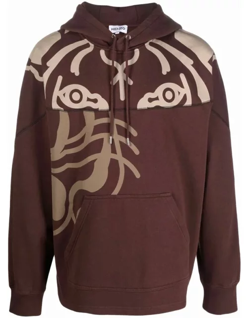 Kenzo Tiger-print Pullover Hoodie Sweatshirt