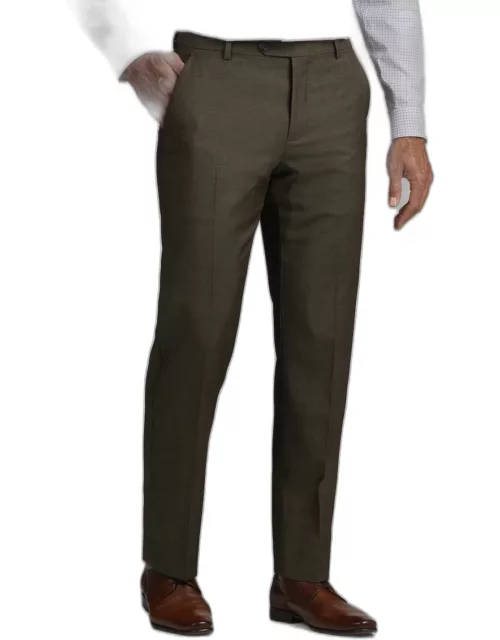 JoS. A. Bank Men's Traveler Collection 37.5 Tailored Fit Dress Pants, Olive