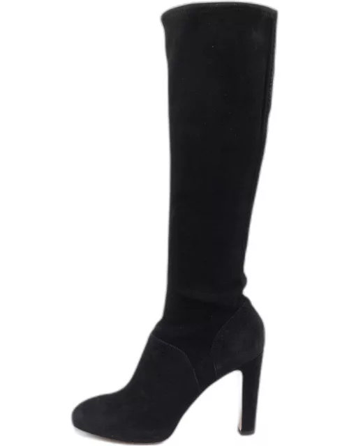 Gianvito Rossi Black Suede Knee Length Boot