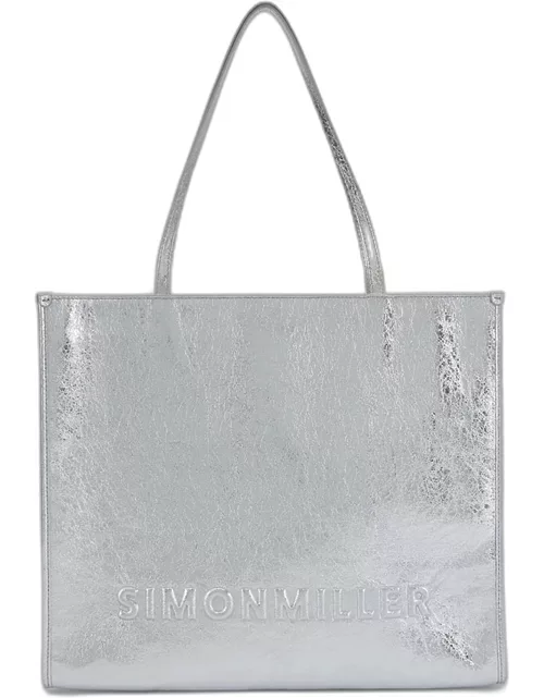 Studio Logo Metallic Leather Tote Bag