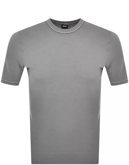 BOSS Oricco Knit T Shirt Grey