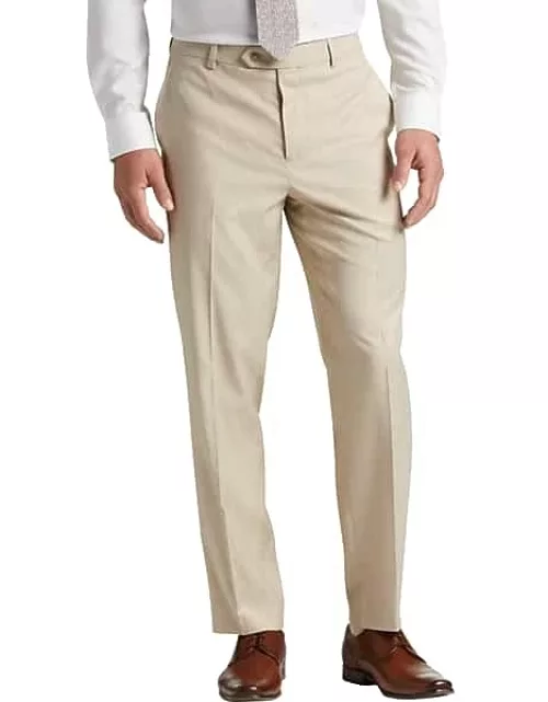 Pronto Uomo Men's Modern Fit Suit Separates Dress Pants Tan Sharkskin