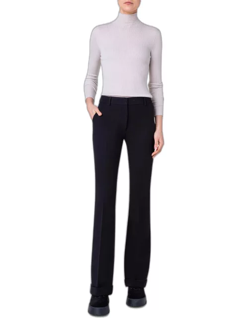 Marisa Wool Pants with Rolled Cuff