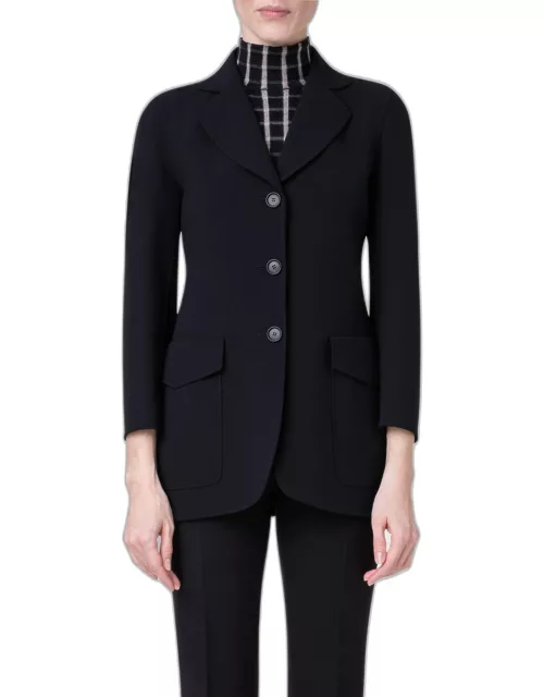 Double-Face Wool Blazer Jacket with Over