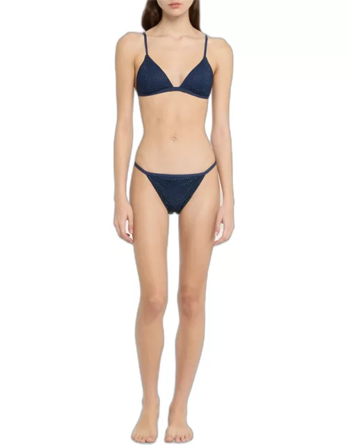Joelle Crystal Mesh Triangle Bikini Top