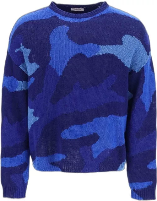 Valentino Camouflage Motif Long-sleeved Jumper