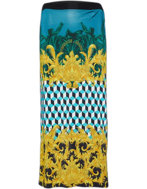 Versace Jeans Multicolor Printed Jersey Pencil Skirt