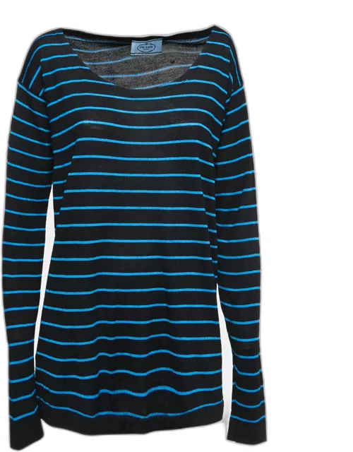 Prada Black Striped Knit T-Shirt