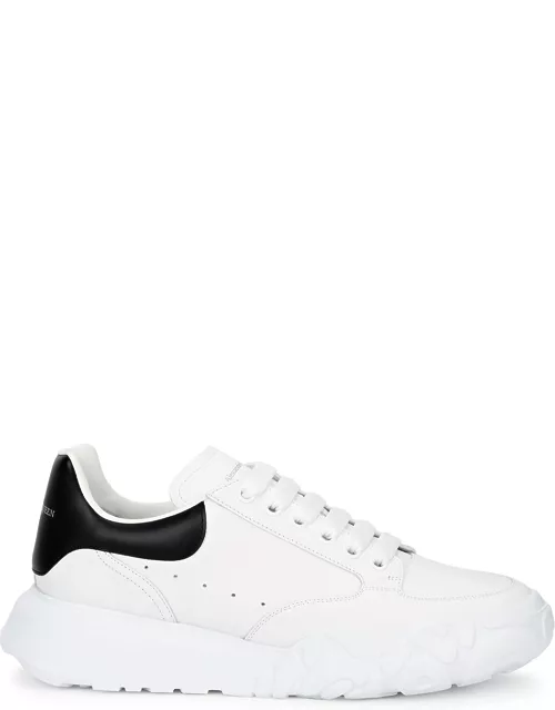 Alexander McQueen Court Leather Sneakers - White And Black