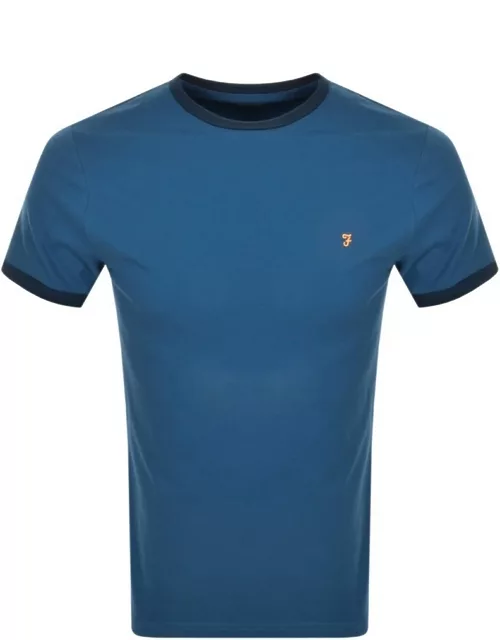 Farah Vintage Groves Ringer T Shirt Blue