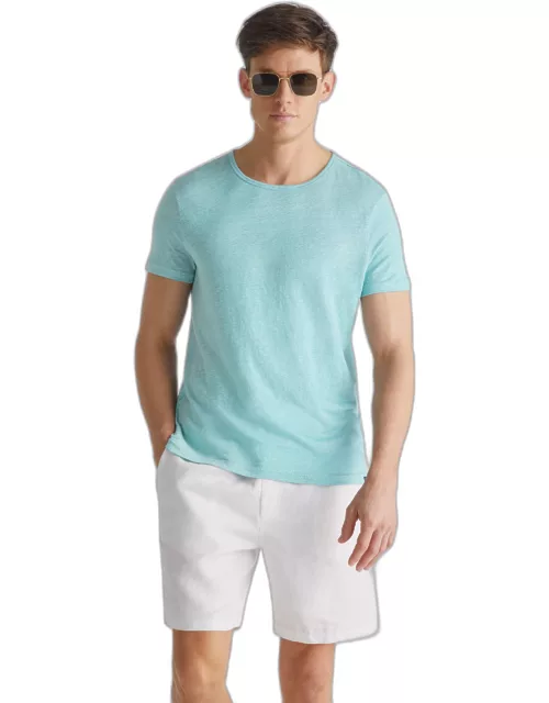 Derek Rose Men's T-Shirt Jordan Linen Soft Aqua