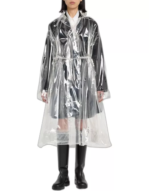 Clear Rain Coat with Grommet Detai