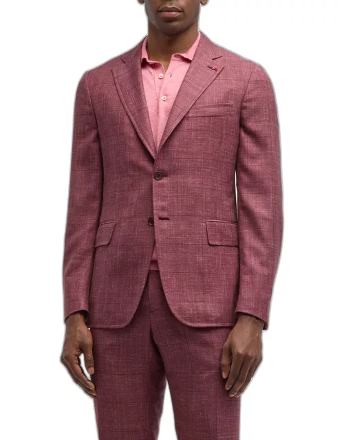 Men's Tonal Windowpane Wool-Blend Suit