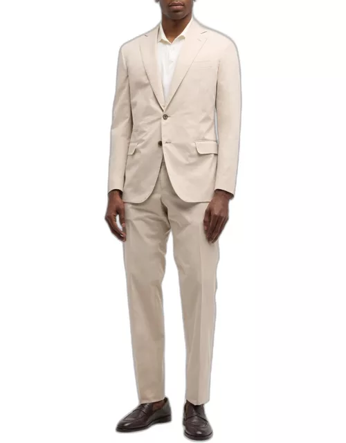 Men's Solid Cashmere-Cotton Suit