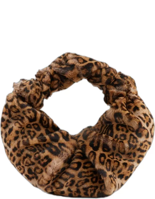Lopsy Large Leopard Faux-Fur Top-Handle Bag