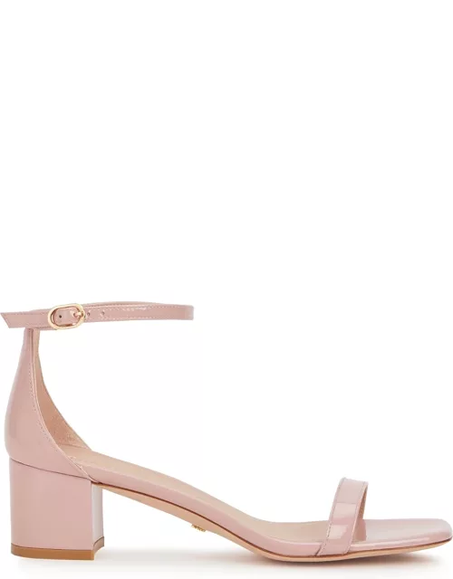 Stuart Weitzman Simplecurve 50 Patent Leather Sandals - Light Pink